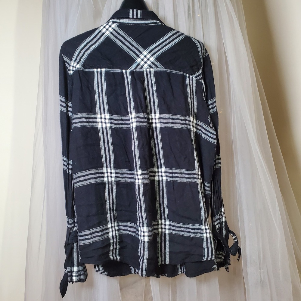 Laundry By Shelli Pearl Embellished Flannel Shirt Western Boho Feminine Y2K L - Picture 5 of 8
